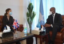 Wasiirka Arrimaha Dibadda Soomaaliya oo la kulmay Safiirka Ingiriiska + Sawirro