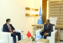 Wasiirka arrimaha dibadda oo wada-hadallo la yeeshay safiirka Shiinaha