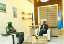 Wasiirka arrimaha dibadda Soomaaliya oo la kulmay taliyaha AMISOM