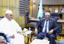 Sheekh Aadan Madoobe oo la kulmay wakiilka Midowga Afrika + Sawirro