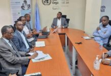 Sawirro: Shir xasaasi ah oo u furmay DF Soomaaliya iyo Bangiga Adduunka