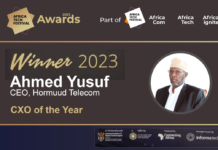 Hormuud Telecom’s CEO, Ahmed Yusuf, Clinches CXO of the Year Award at Africa Tech Festival 2023