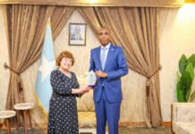 Somali PM Hamza Bids Farewell to Outgoing UN Special Representative Catriona Laing