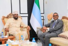 SoDMA Commissioner Meets with Jubaland State President Ahmed Madobe