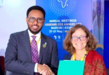 Somalia and African Development Bank Sign Financial Agreement in Nairobi