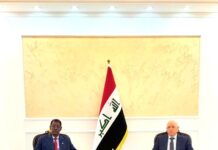 Sawirro: Wafdi uu hoggaaminayo wasiirka amniga XFS oo gaaray dalka Ciraaq