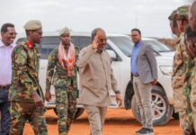 Somali President inspects military command, airport project in central town