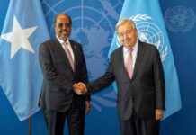 Somali President meets with UN chief António Guterres in New York