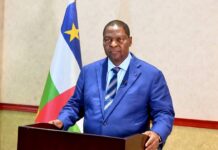 Madaxweynaha Jamhuuriyadda Afrikada Dhexe Touadera oo ku guuleystay xilkiisii saddexaad