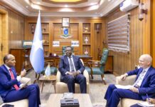 Wasiirka Caddaaladda oo Xafiiskiisa Ku Qaabilay Wakiilka Qamarada Midoobey ee Soomaaliya