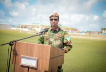 Taliyeyaasha Ciidanka Xoogga Dalka oo Muqdisho kaga qayb galay dhaarinta Guutada 33-aad ee Kumaandooska Gorgor