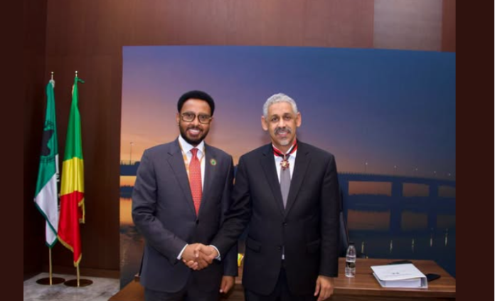 Wasiirka Maaliyadda Soomaaliya oo Brazzaville kula kulmay Madaxweynaha Bangiga Horumarinta Afrika