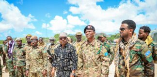 Wasiirka Gaashaandhigga iyo Taliyaha Ciidanka Xoogga Dalka oo Kormeeray Ciidamada Ku Sugan Mesagaway