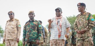 Wasiirka Gaashaandhigga iyo Taliyaha Ciidanka Xoogga Dalka oo Kormeeray Ciidamada Ku Sugan Shabeellaha Dhexe