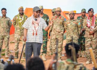 Somalia’s defence minister visits troops on front lines in Middle Shabelle region