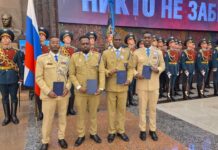 Four Somali police officers graduate with master’s degrees from Russian Interior Ministry academy