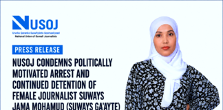 NUSOJ Condemns Politically Motivated Arrest and Continued Detention of Female Journalist by Puntland Authorities