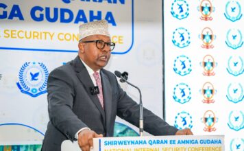 Wasiirka Gaashaandhigga oo ka qeybgalay Shirweynaha Qaran ee Amniga Gudaha