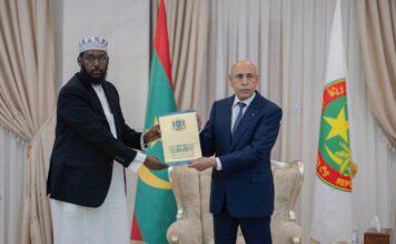 Madaxweynaha Mauritania oo qaabilay Ergayga Gaarka ah ee Madaxweynaha Soomaaliya