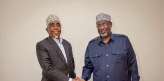 Sheekh Aadan Madoobe oo Muqdisho kula kulmay madaxweynihii hore ee Koonfur Galbeed Shariif Xasan